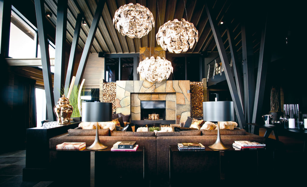 Intérieur d'une maison en bois d'exception