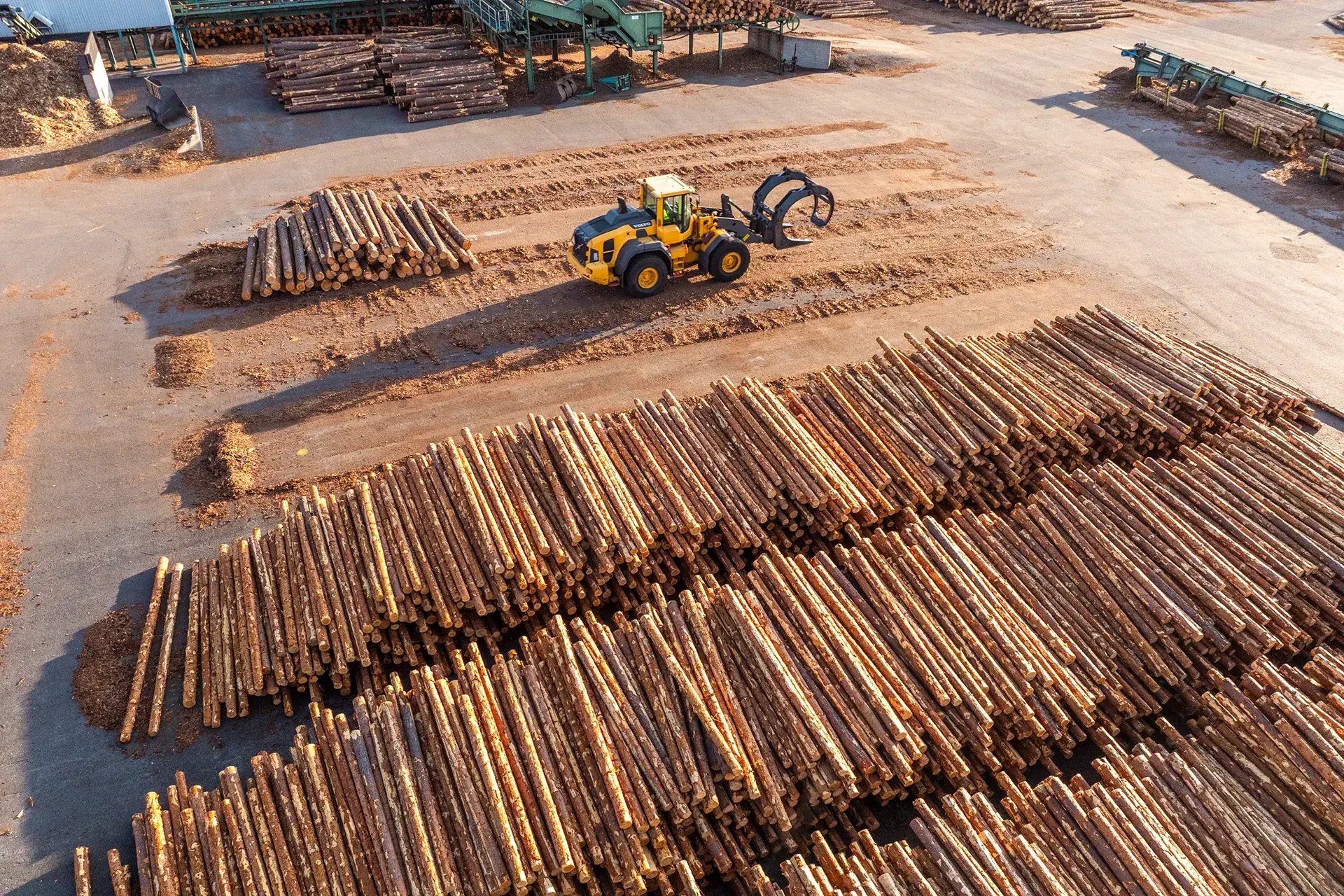 Stockage de bois à l'usine Kontio Stockage de bois à l'usine Kontio