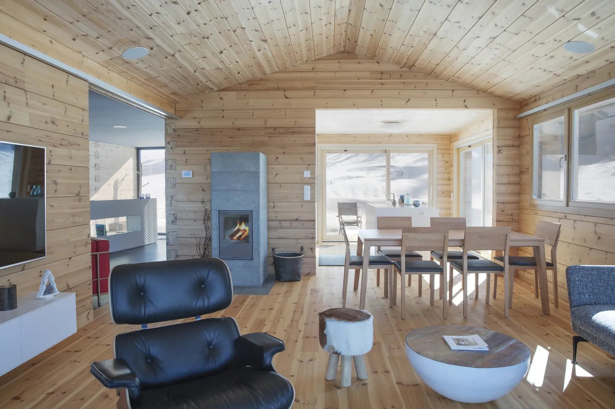 Pièce de vie du chalet, confort et bien-être