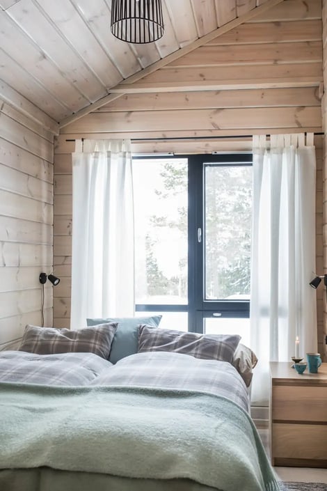 L'une des chambres du chalet