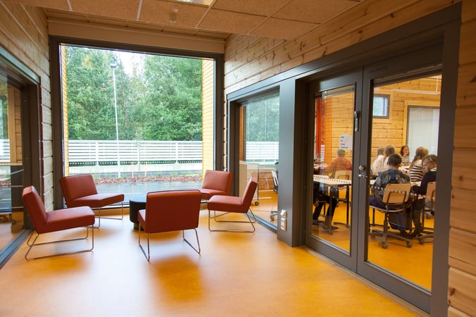 Pudasjarvi Log School Campus healthy interiors 4