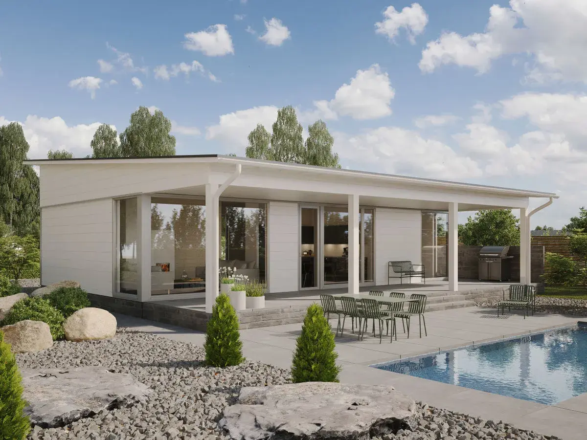Chalet moderne Glass house blanc