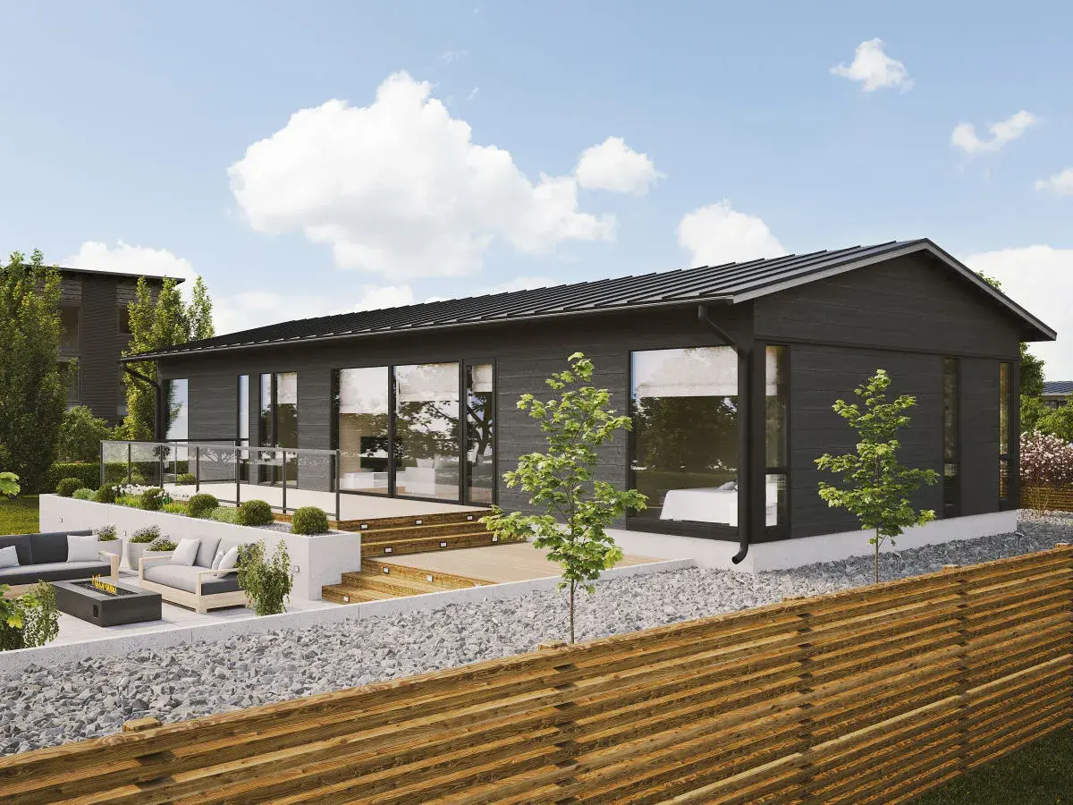 La maison Glass House noir carbone