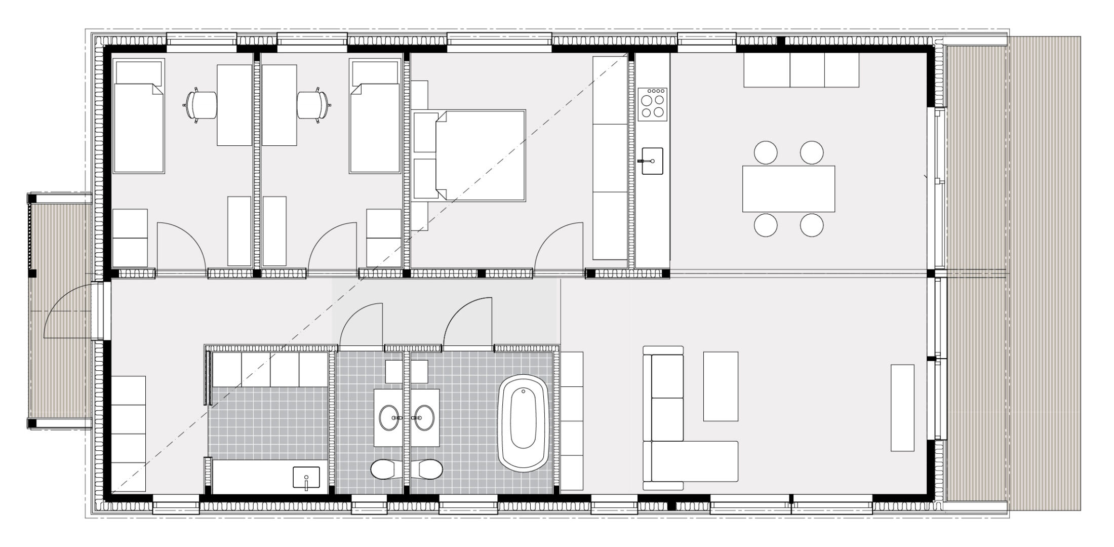 Plan chalet Crea 108D plan 1