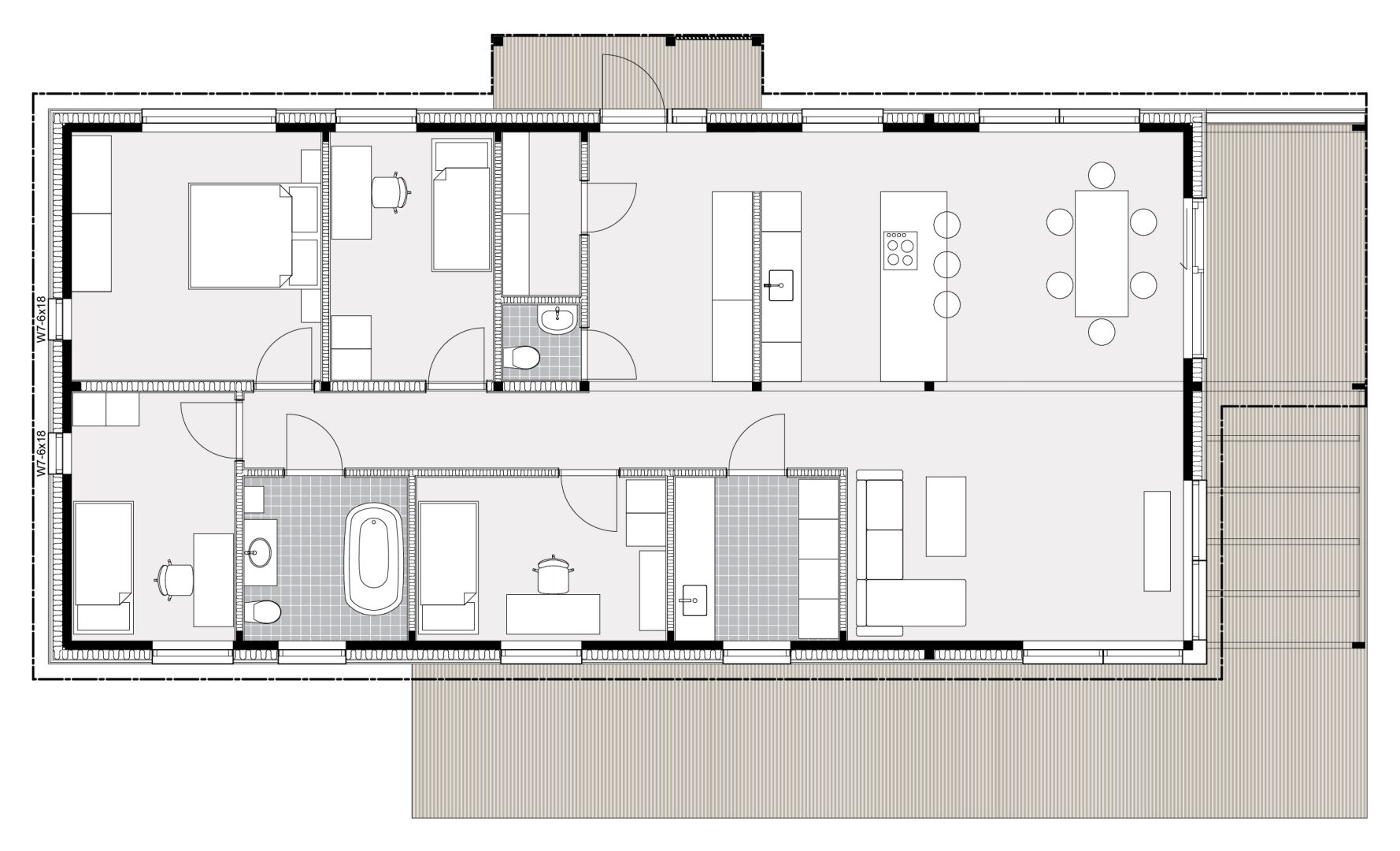 Plan maison bois CREA 128 B plan 1