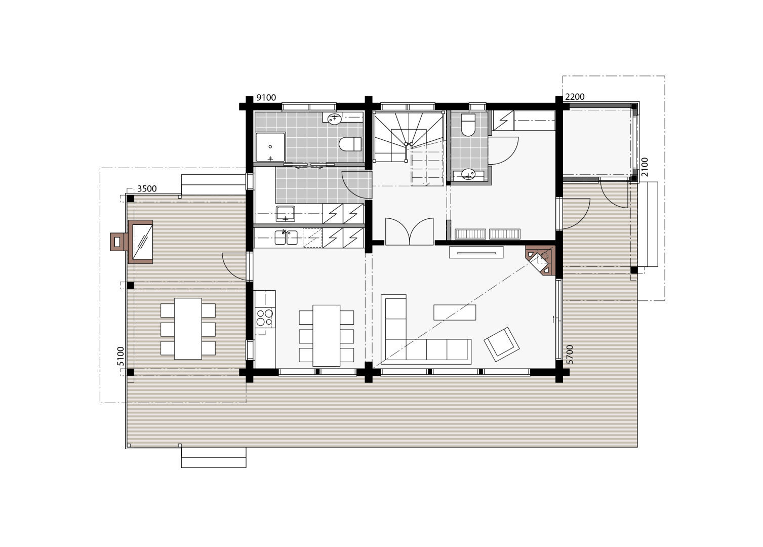 Chamonix C - Maison en bois plan 1
