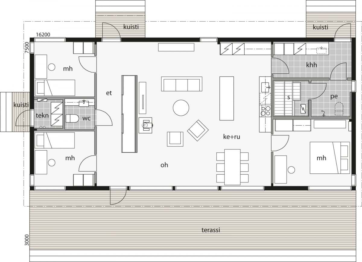 Glass House 126A - Maison en bois plan 1