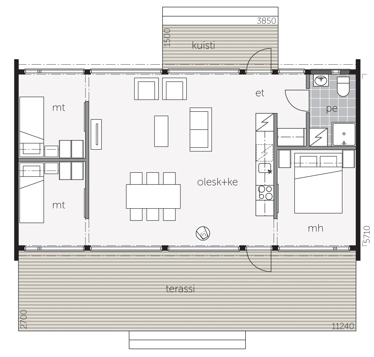 Glass House 70E planritning 1