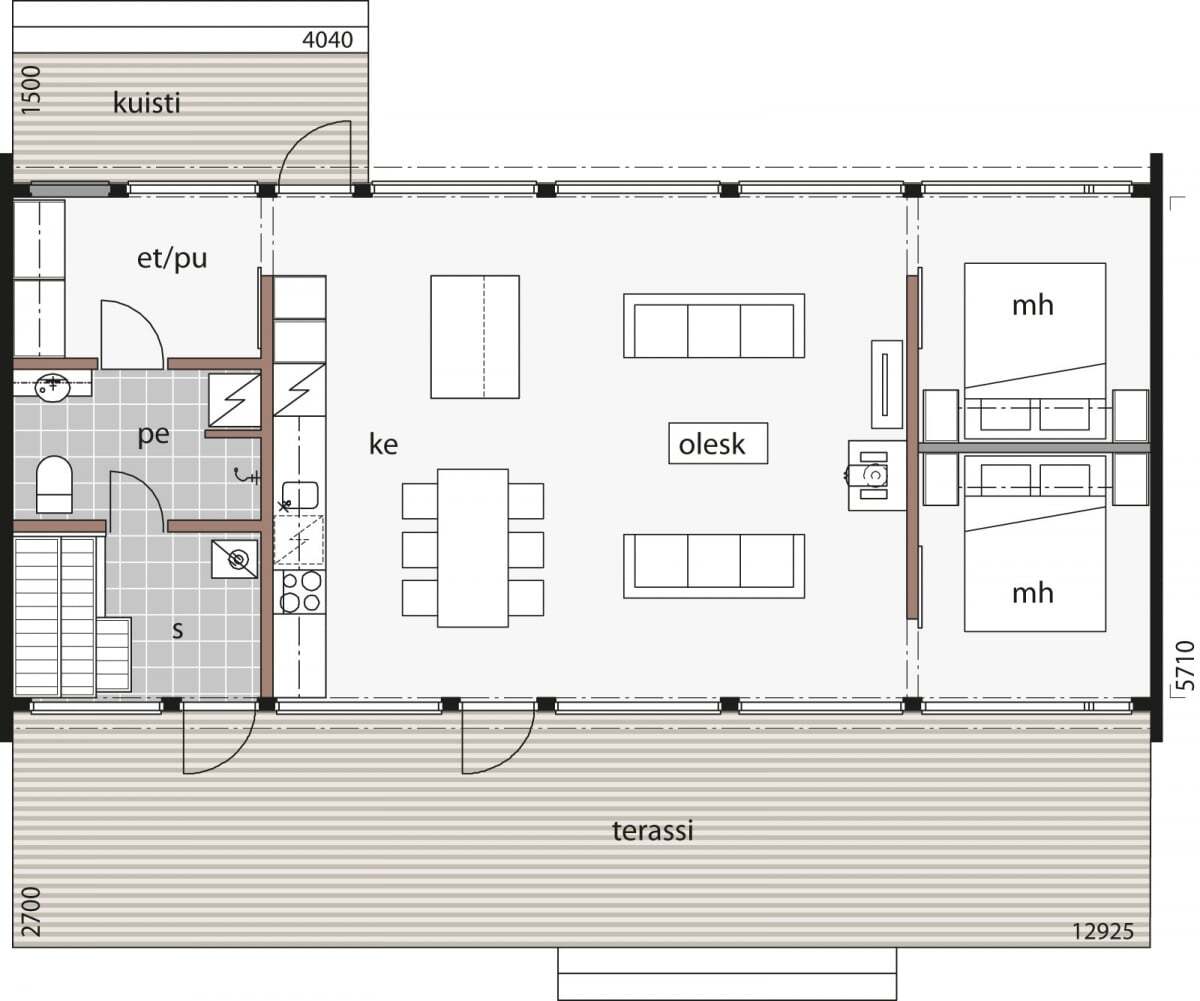 Plan maison Glass house 80 A plan 1