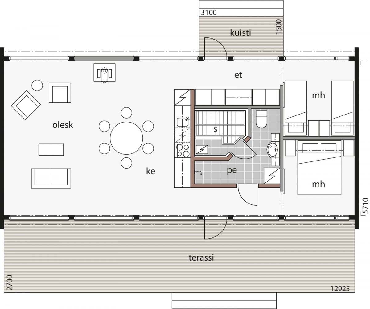 Plan maison Glass house 80 B plan 1