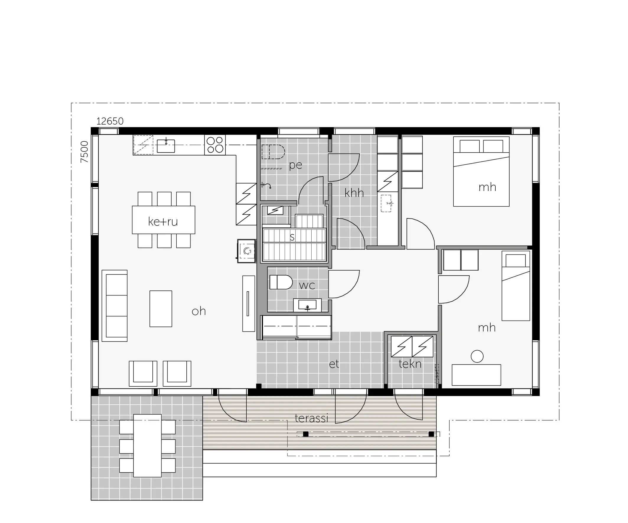 Glass House Talo 100A plan 1