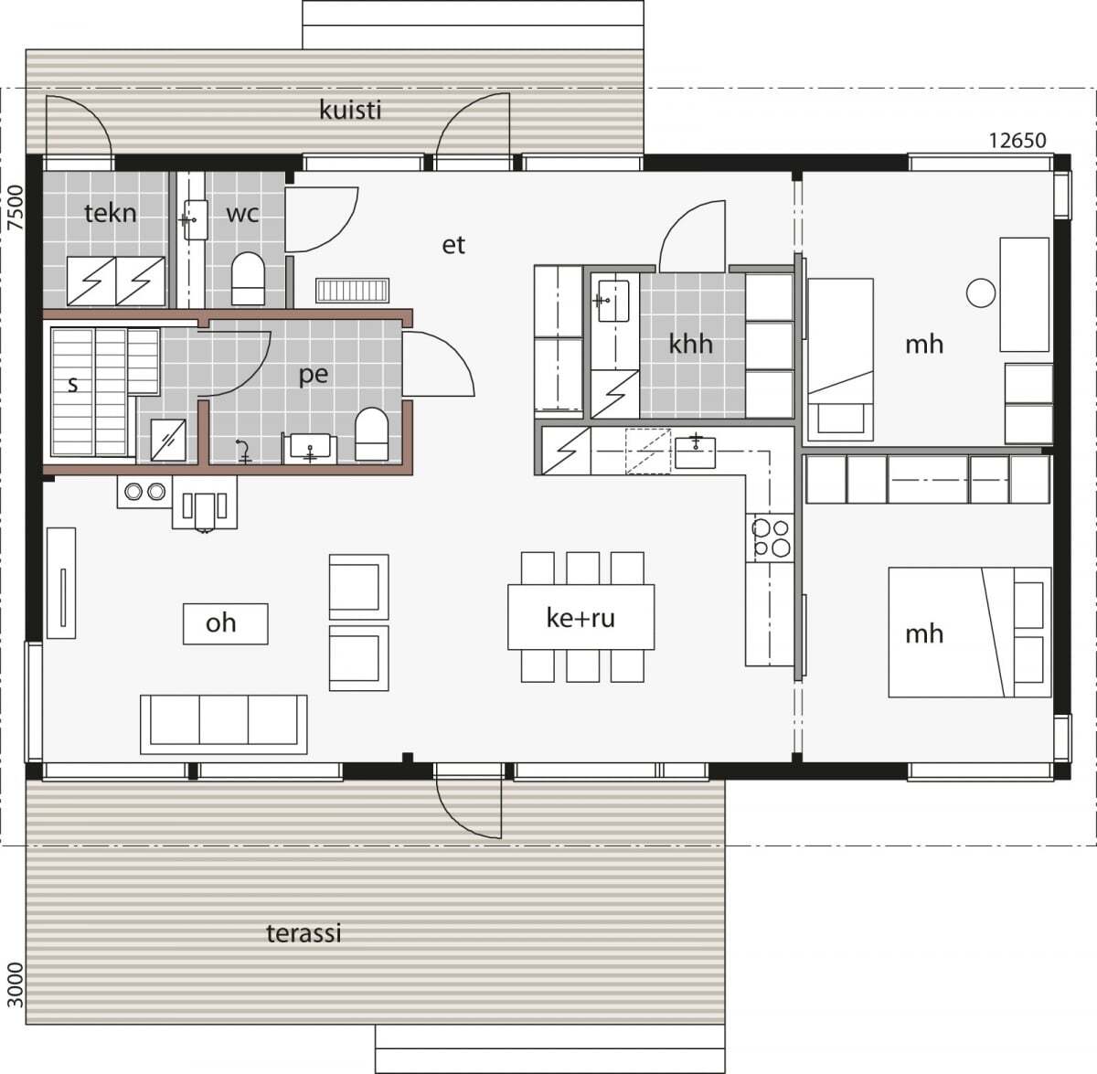 Glass House Talo 100C plan 1