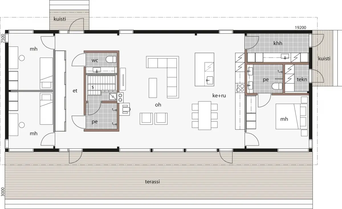 Glass House TALO 150A - Maison bois plan 1