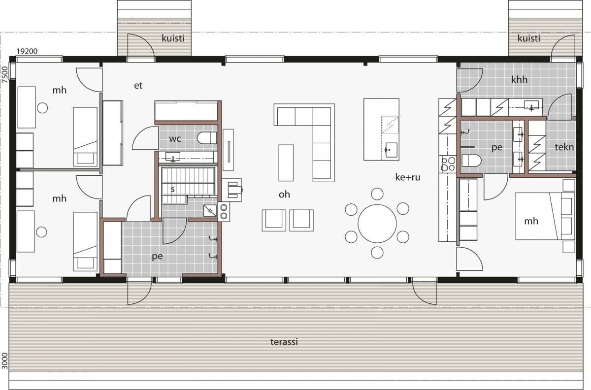Glass House TALO 150B - Maison bois plan 1