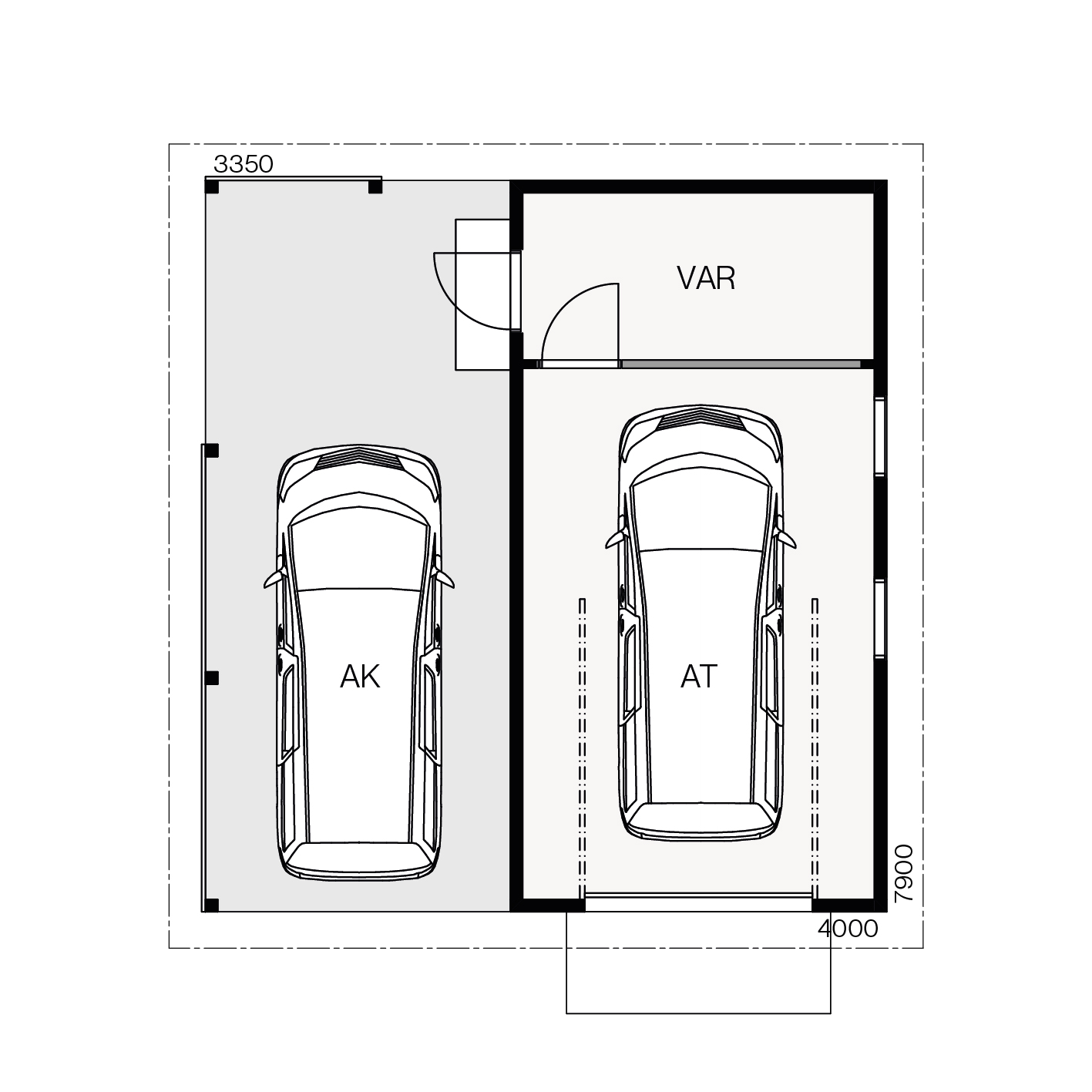 Autotalli 60A pohjakuva 1
