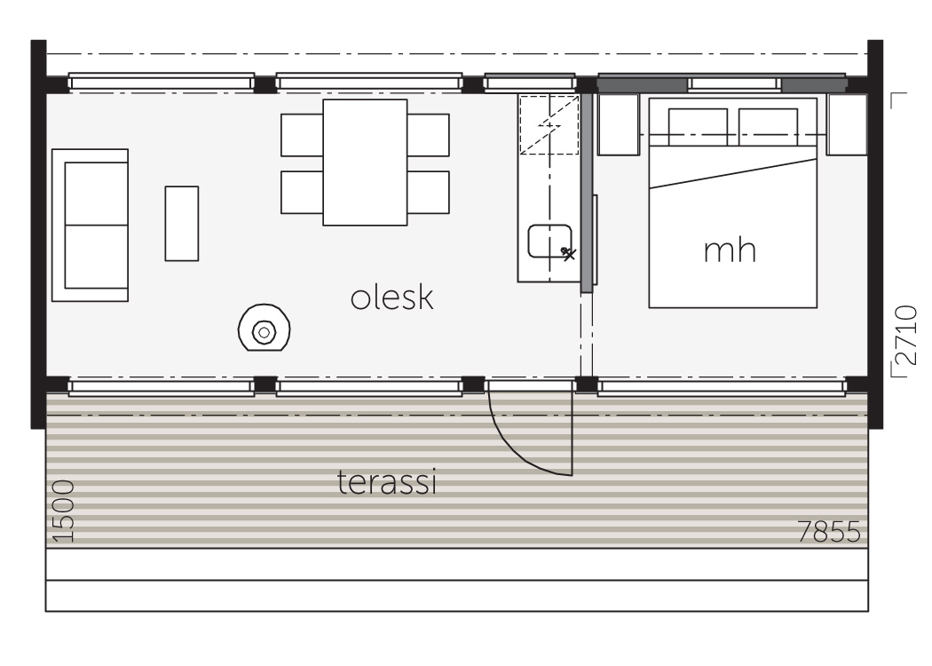 Glass House 25E floor plan 1