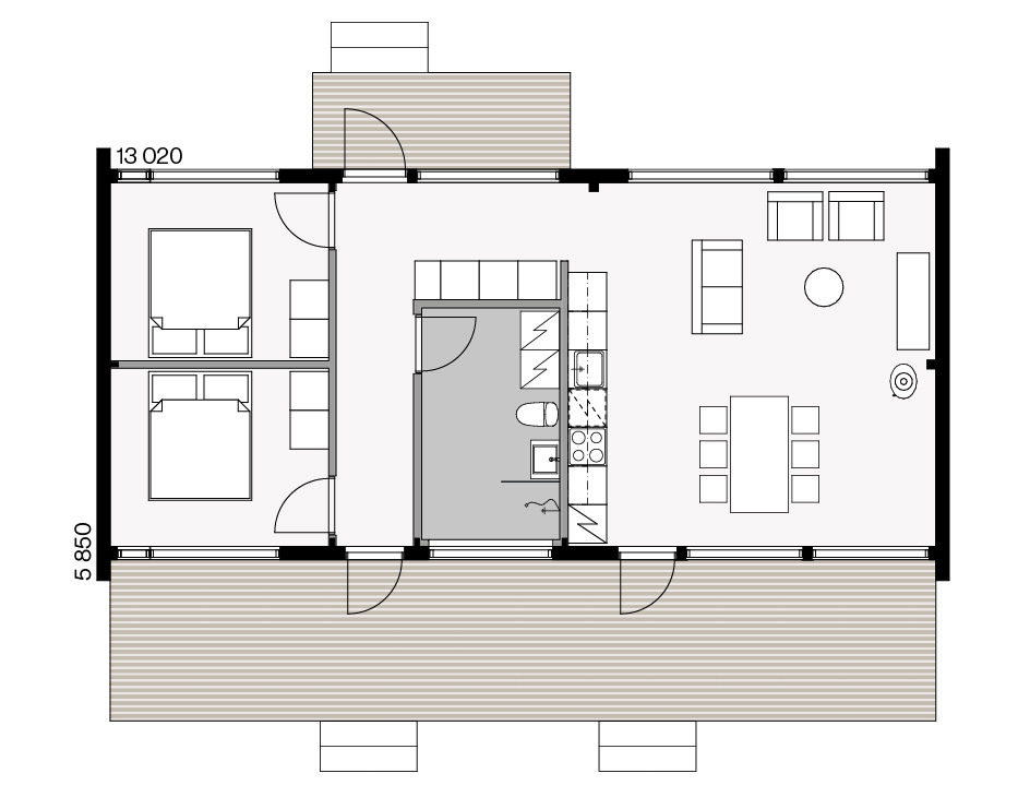 Glass House Classic 80A floor plan 1