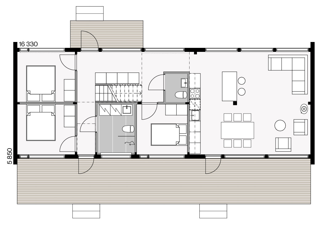 Glass House Classic 100B floor plan 1