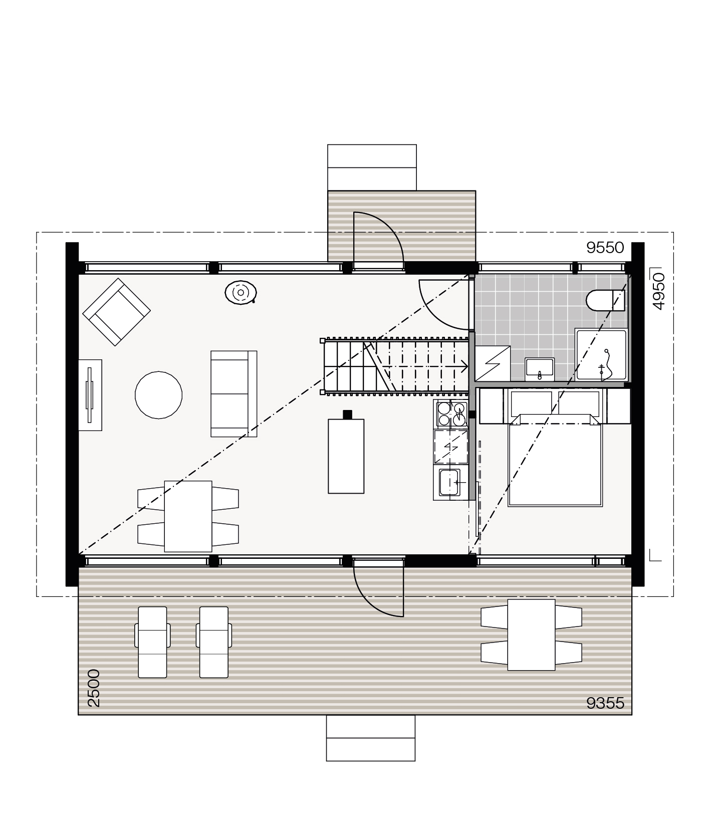 Glass House Classic 50B floor plan 1