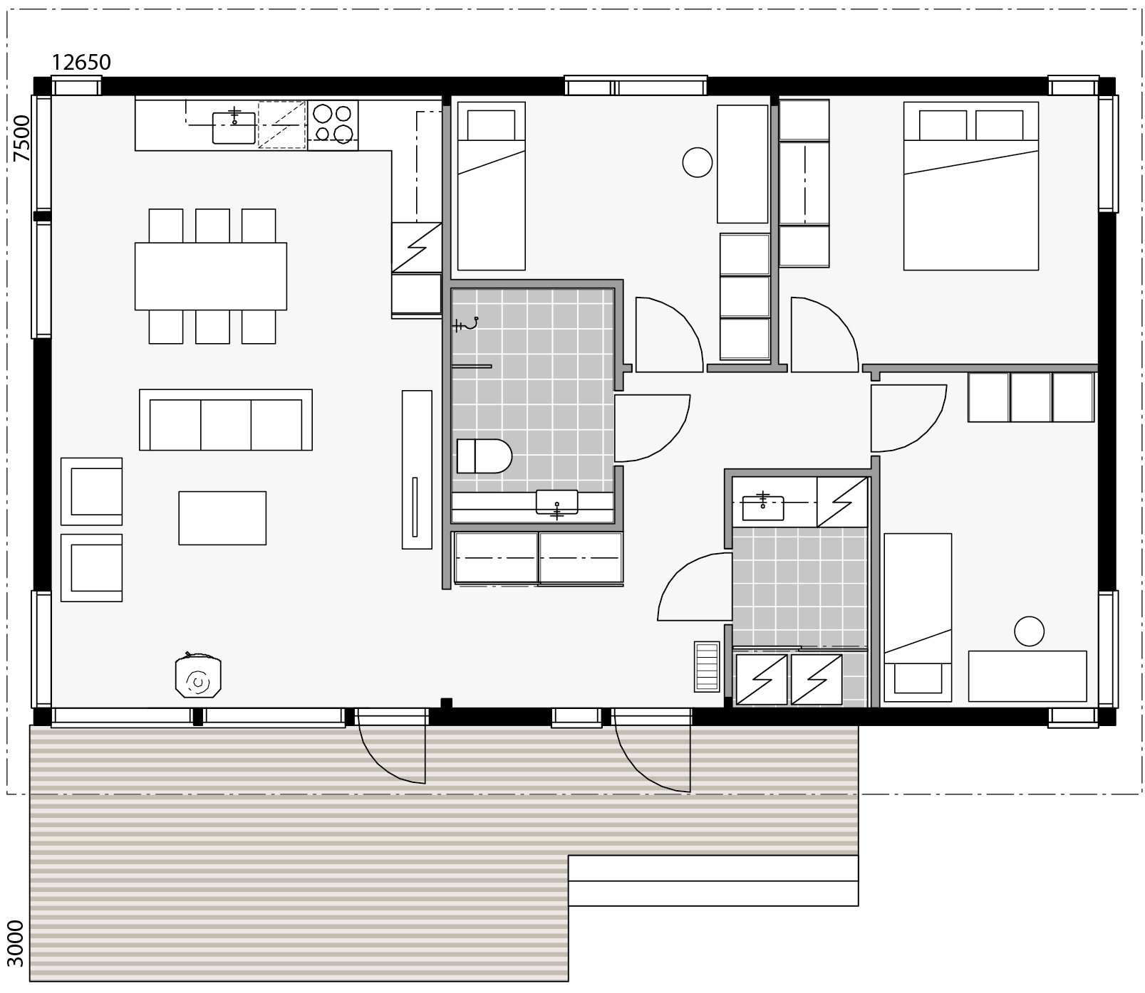Glass House Villa 100C planritning 1