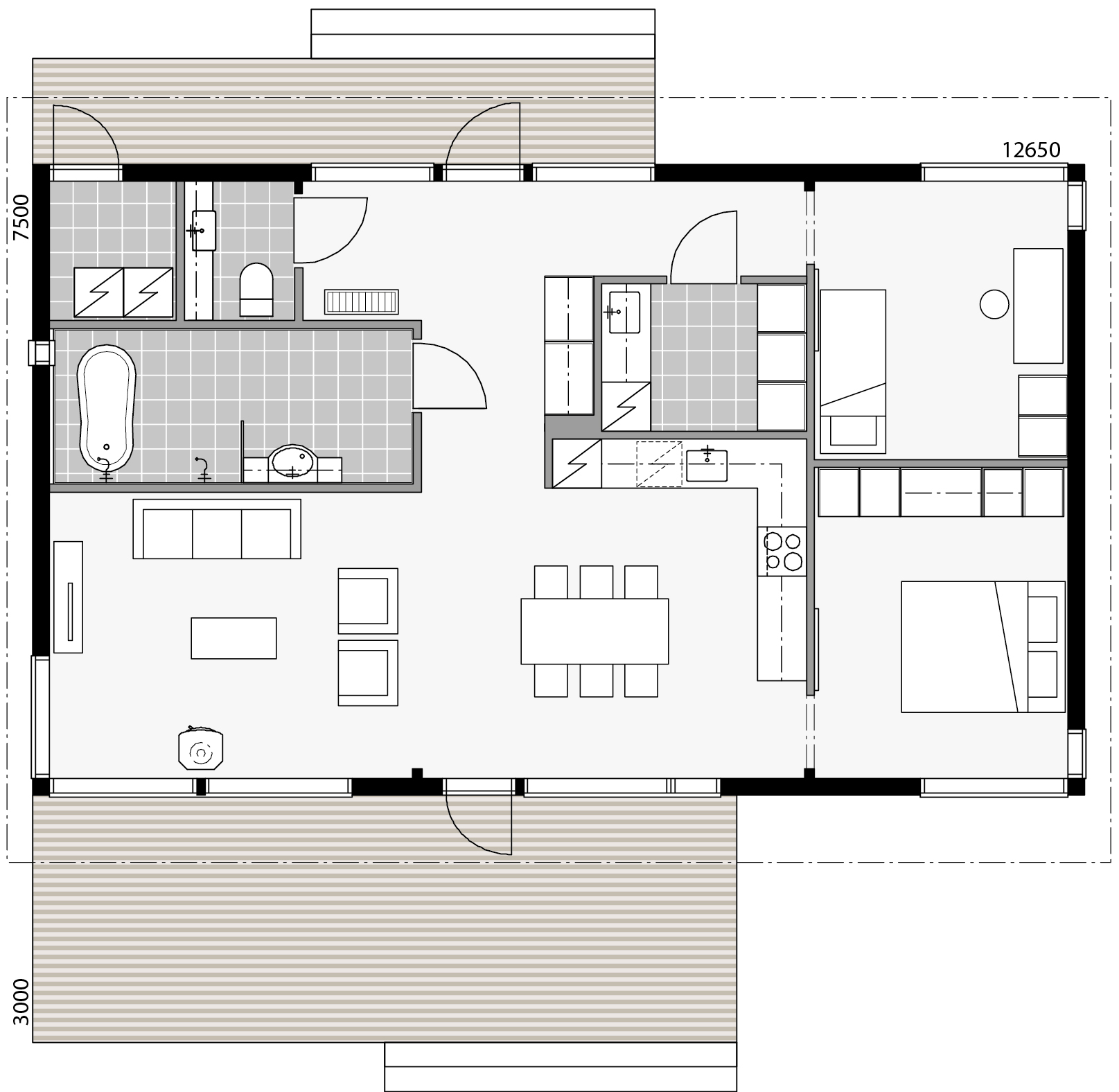 Glass House Villa 100D planritning 1