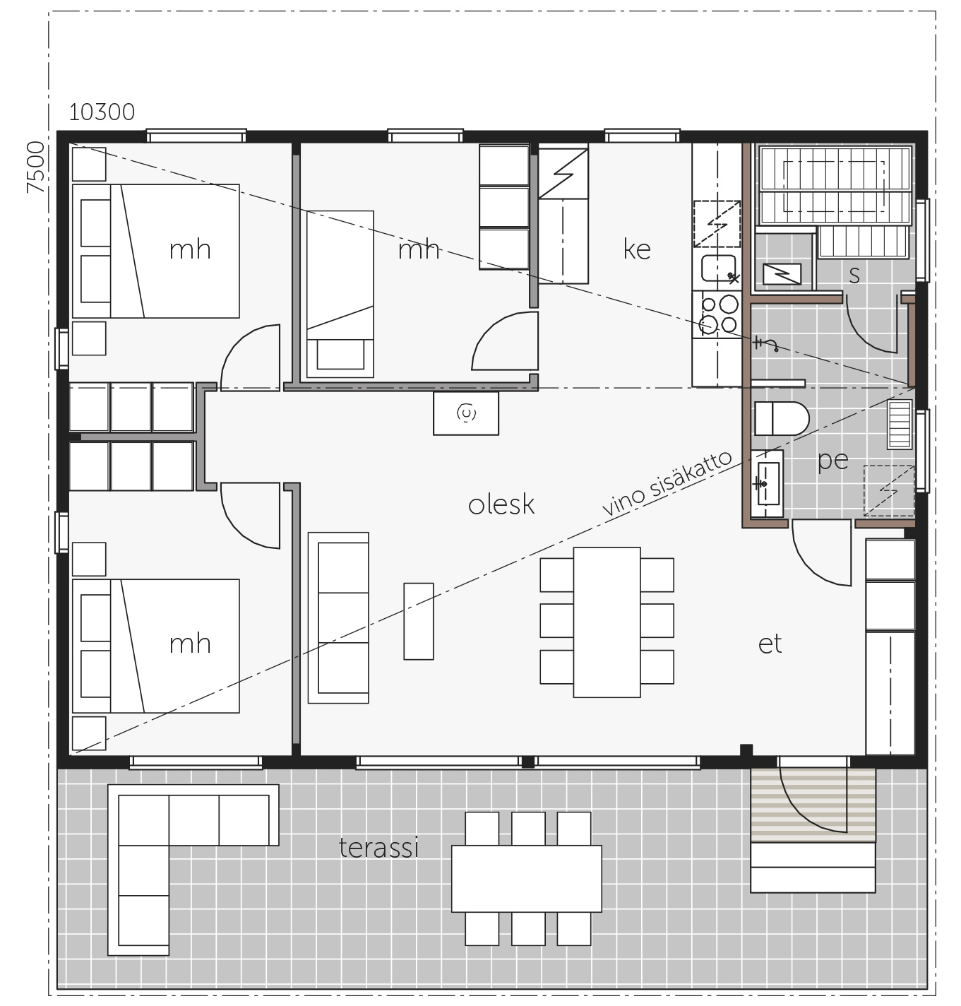 Sky House 80A -huvila floor plan 1