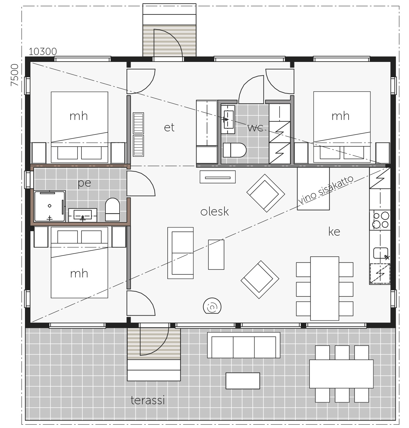 Sky House 80C -huvila floor plan 1