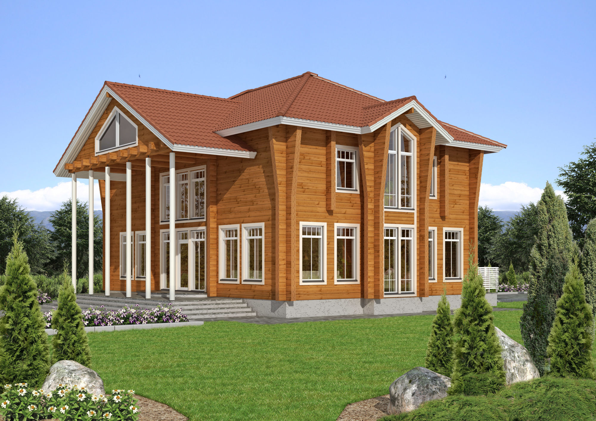 Kontio деревянные дома клееный брус с утеплением