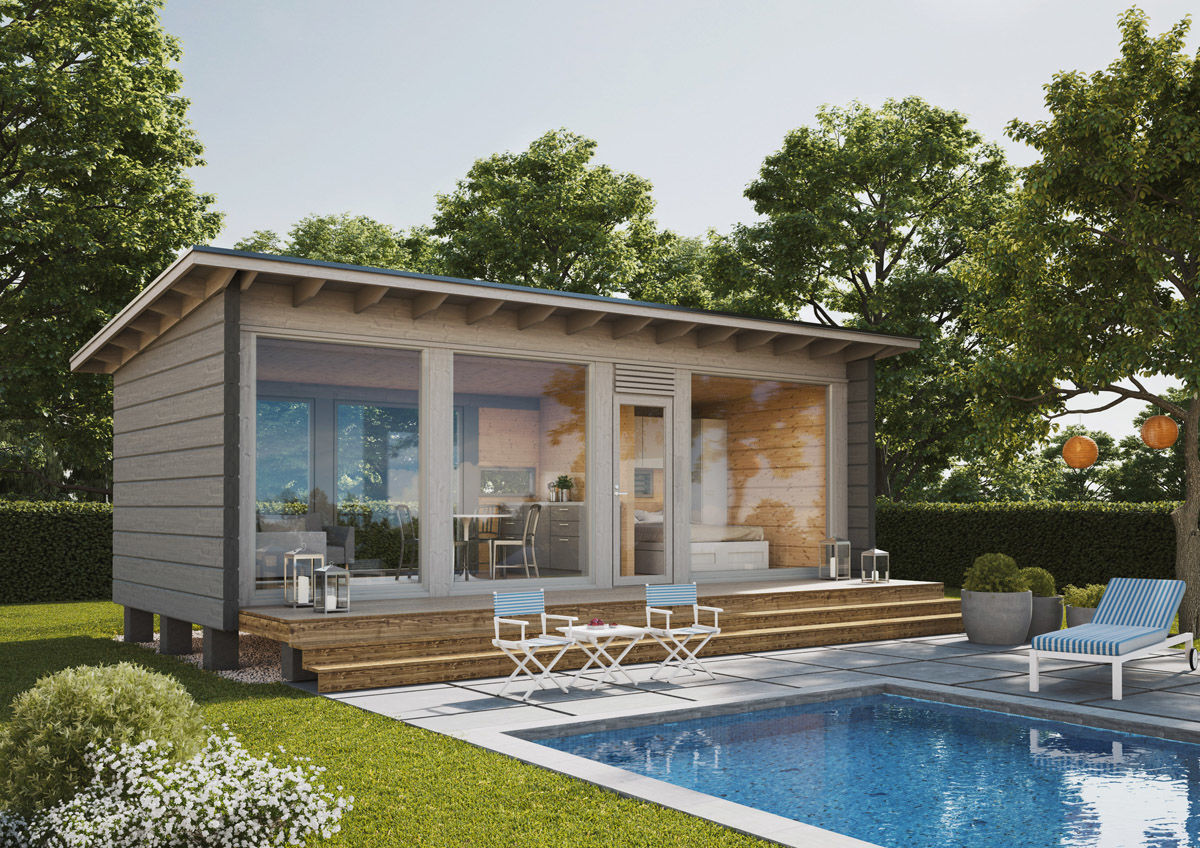 Glass House 25 Narrow Frame Log Cabin Kontio