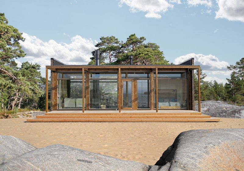 Glass House 50 Log Cabin Kontio
